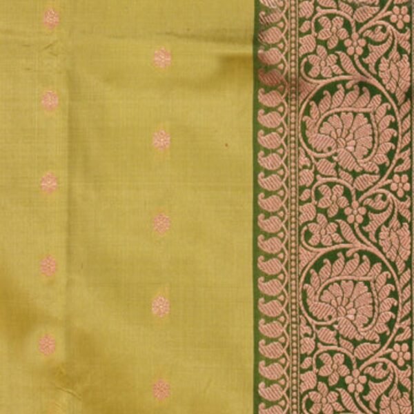 Banarasi Silk Spring Green Saree - Image 3