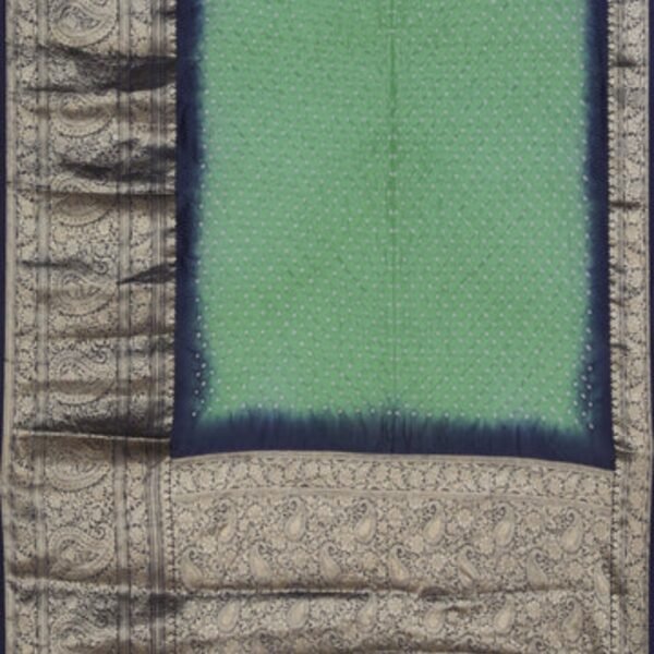 Bandhani Mint Green Saree - Image 3