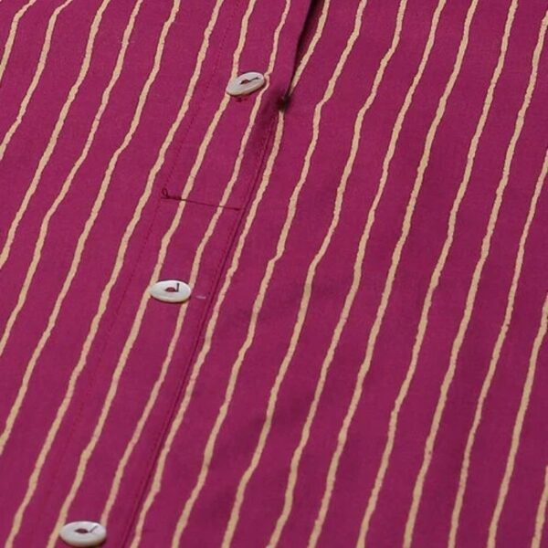 Berry Cambric Narrow Kurta Pant Suit Set - Image 3