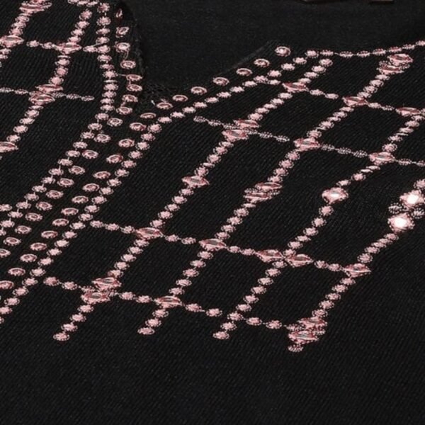 Black Daffodil Straight Yarndyed Kurta - Image 2