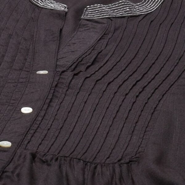 Black Rayon Straight Kurta Salwar Suit Set - Image 4