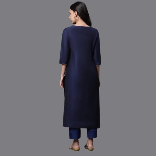 Blue Dori Embroidered Sequined Kurta - Image 2