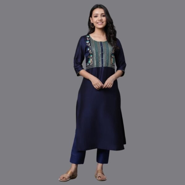 Blue Dori Embroidered Sequined Kurta