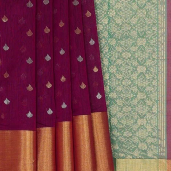 Chanderi Cotton Silk Deep Wine Saree