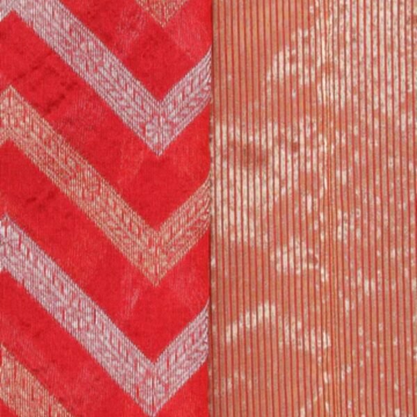 Chanderi Cotton Silk Ruby Red Saree - Image 2