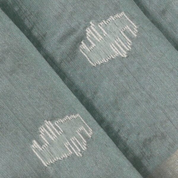Chanderi Kora Silk Greenish Grey Saree - Image 3