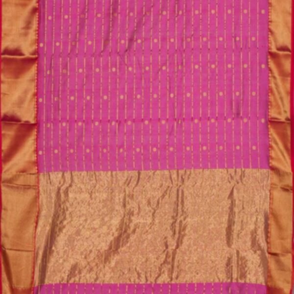 Chanderi Silk Onion Pink Saree - Image 3