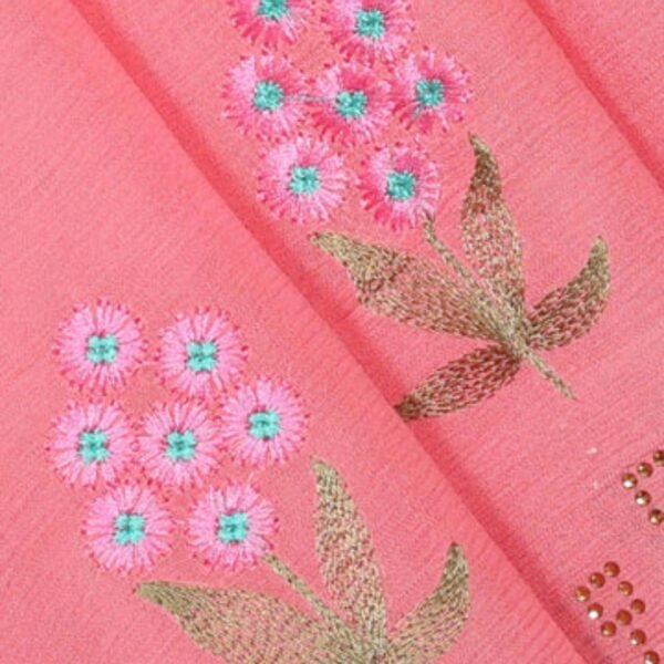 Chiffon Pretty Pink Saree - Image 2
