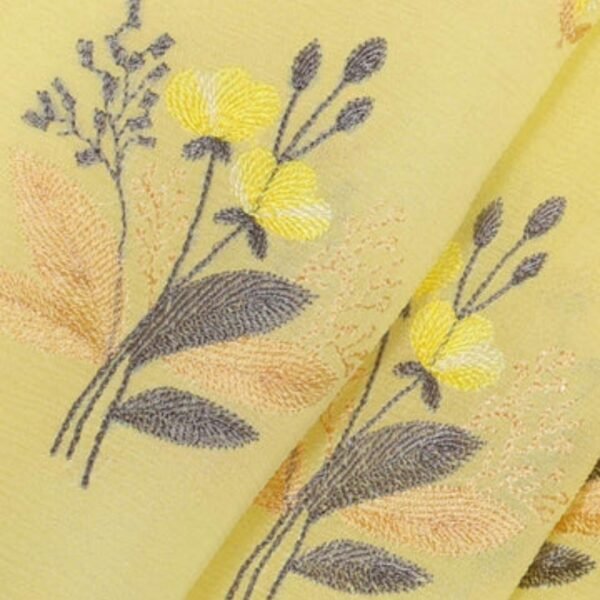 Chiffon Silk Yellow Saree - Image 3