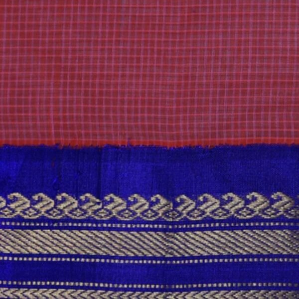 Gadwal Cotton Fuchsia-Pink Saree - Image 2