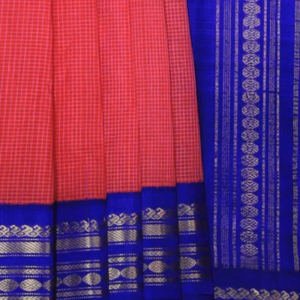 Gadwal Cotton Fuchsia-Pink Saree