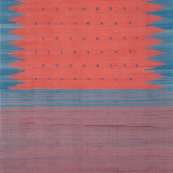 Gadwal Dupion Silk Coral Pink Saree - Image 3