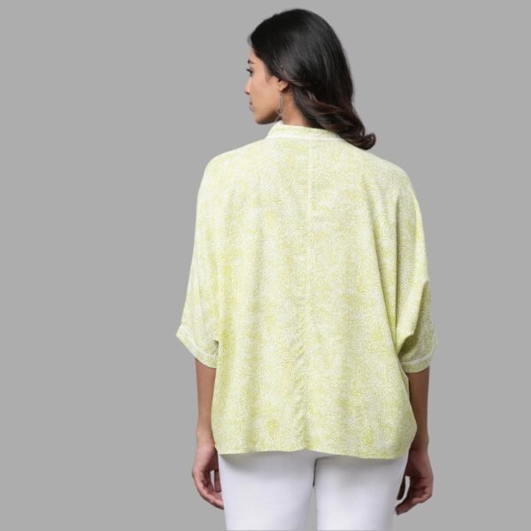 Green Loose Fit Top with Lace Detailing - Image 2