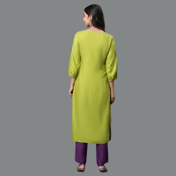 Green Zari Embroidered Festive Kurta - Image 4