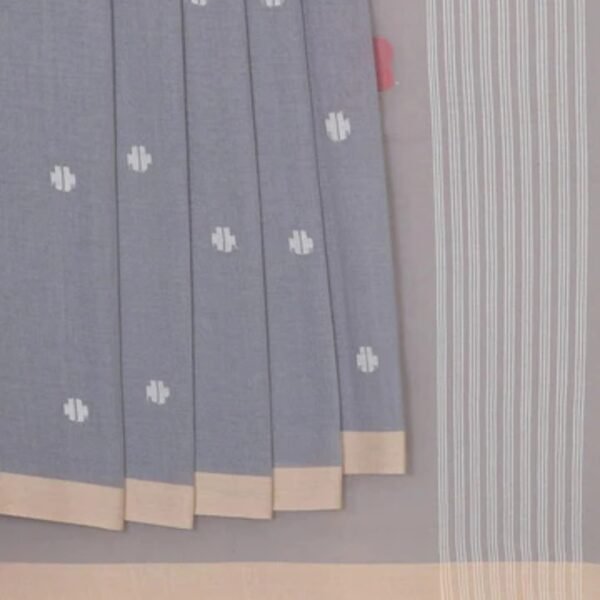 Ponduru Handwoven Grey Jamdani Saree