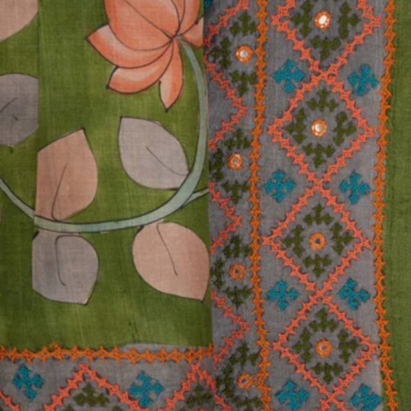 Kasuti Embroidery Tussar Silk Saree - Image 2