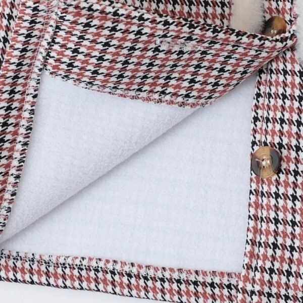 Kookie Kids Full Sleeves Collared Neck Winter Jacket With Checks Design - Brown - Image 4
