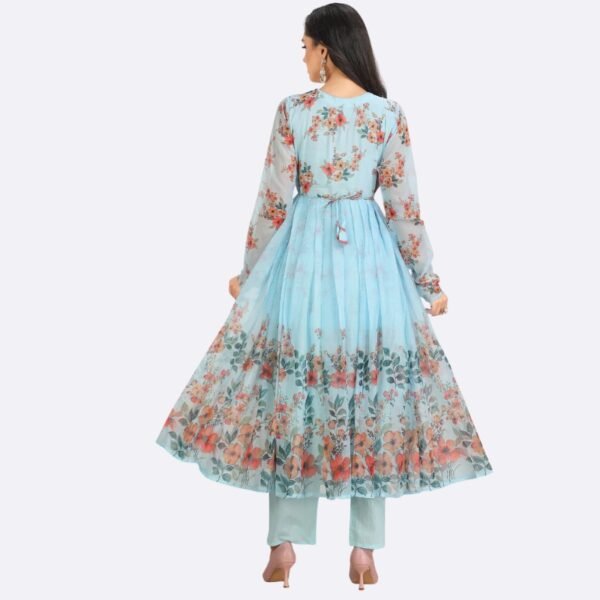 Light Blue Chiffon Anarkali - Image 2