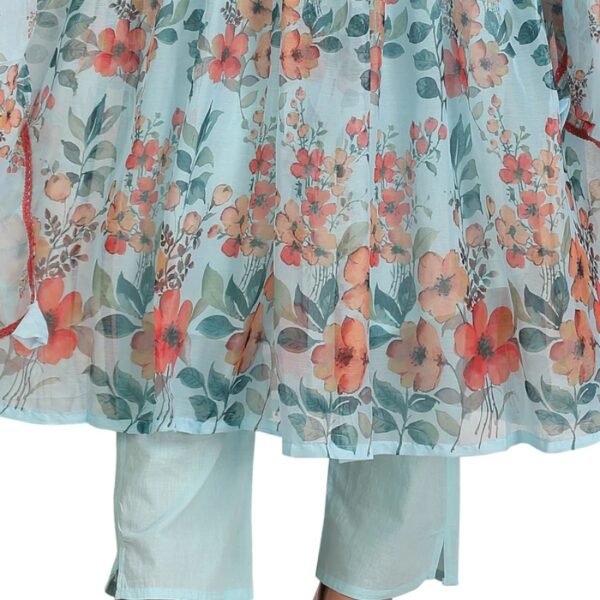 Light Blue Chiffon Anarkali - Image 4