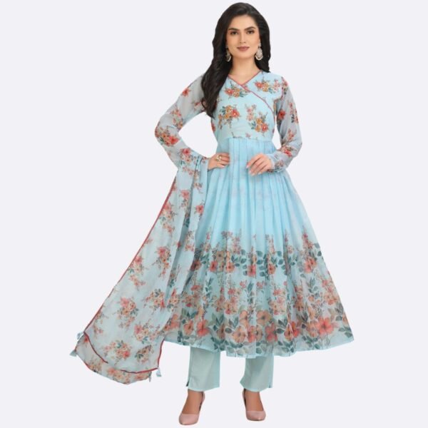 Light Blue Chiffon Anarkali