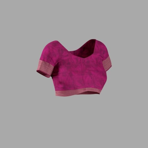 MULTI and DARK PINK DIGITAL PRINT SILK Saree with FANCY - Image 4