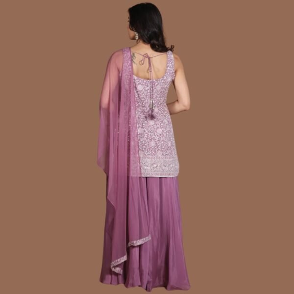 Mauve Chinnon Shararas Ghararas - Image 2