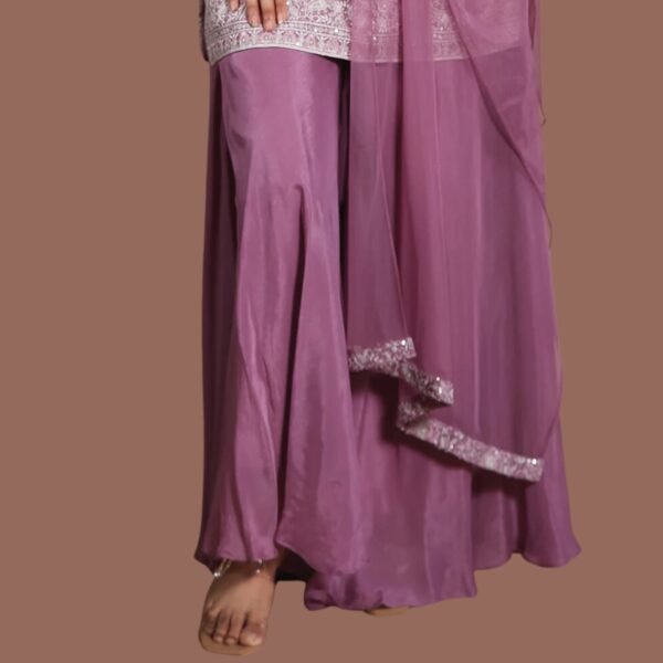 Mauve Chinnon Shararas Ghararas - Image 3