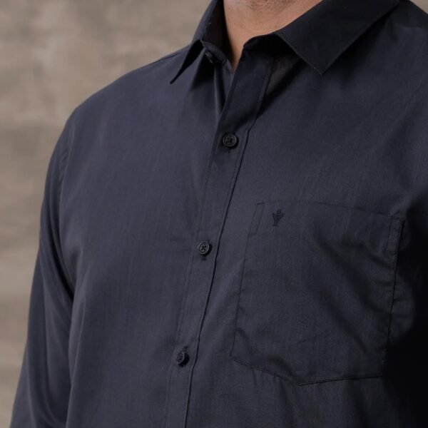 Men Black Matching Border Dhoti & Full Sleeves Shirt Set Evolution IC10 - Image 2