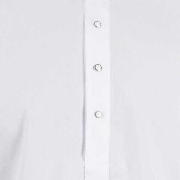 Men Cotton Solid Full Sleeve White Medium Length Kurta - Image 2