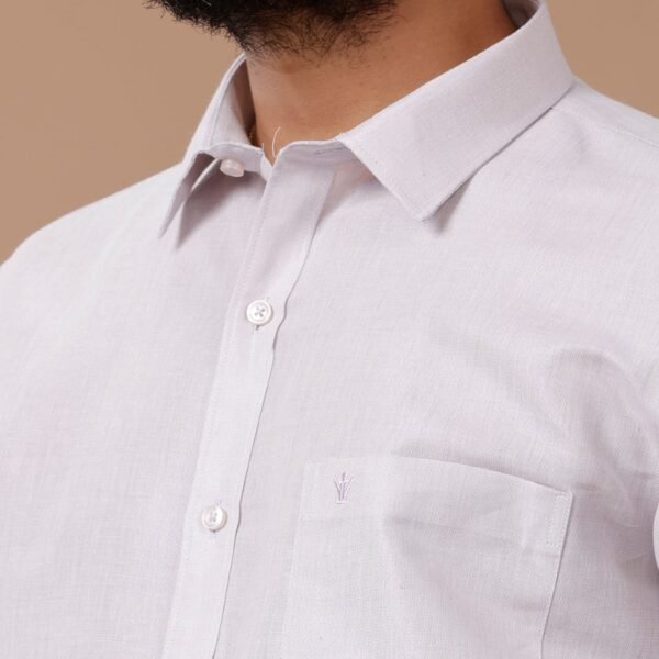 Men Tissue Lavender Dhoti & Full Sleeves Shirt Set - Image 2