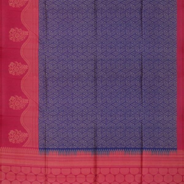 NAVY BLUE and PURPLE WOVEN DESIGN SILK Saree with FANCY - Image 3