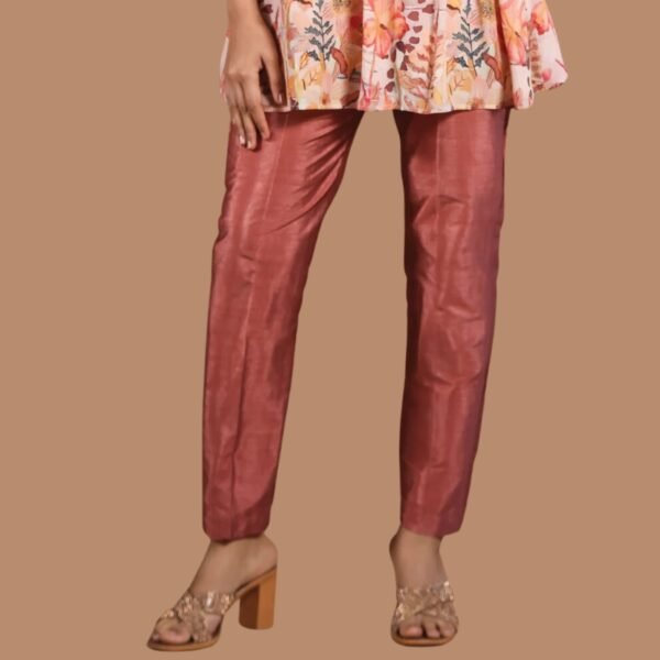 Peach Crepe Co-Ord Set with Top and Pant - Image 4