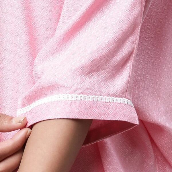 Pink Loose Fit Top with Lace Detailing - Image 3