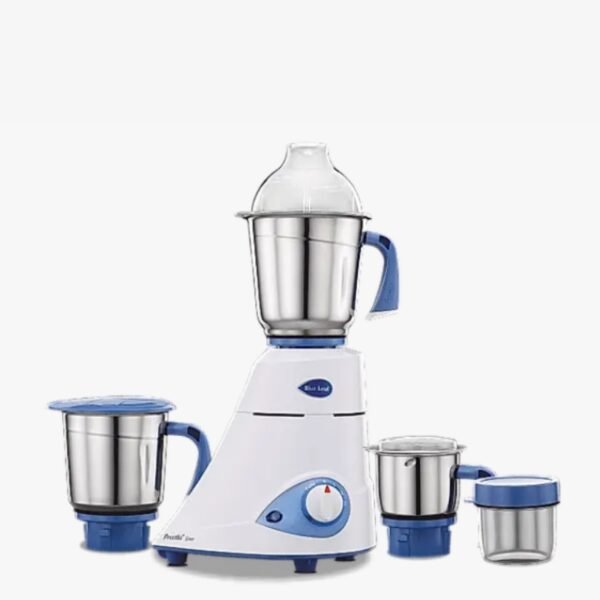 Preethi Blue Leaf Silver Mixer Grinder 600 Watt with 4 Jars (White)