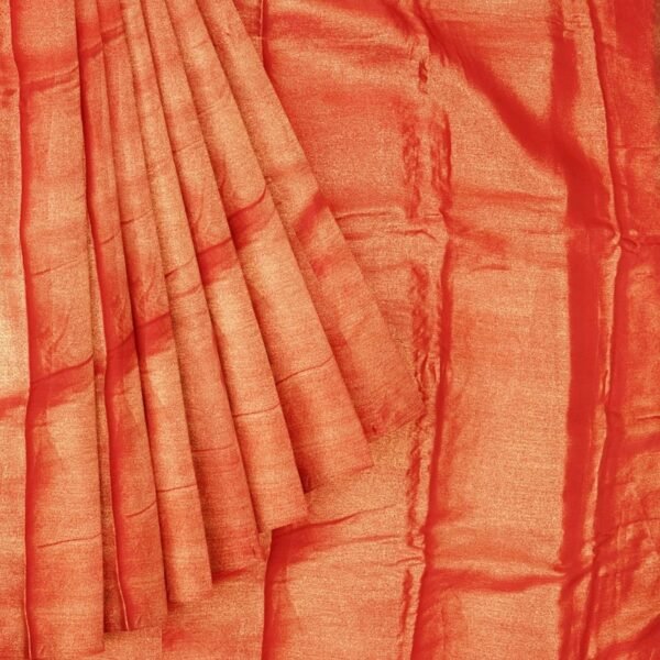 Tissue Designer Blouse Red Saree - Image 2