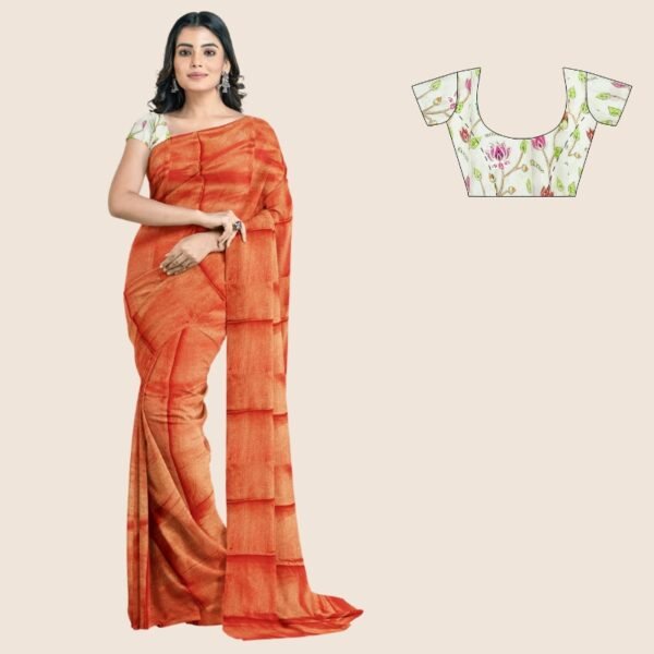 Tissue Designer Blouse Red Saree
