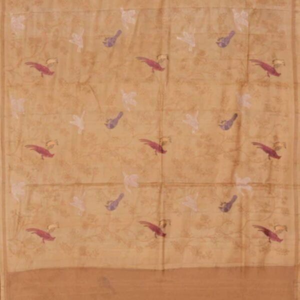 Tussar Silk Embroidery Saree - Image 3