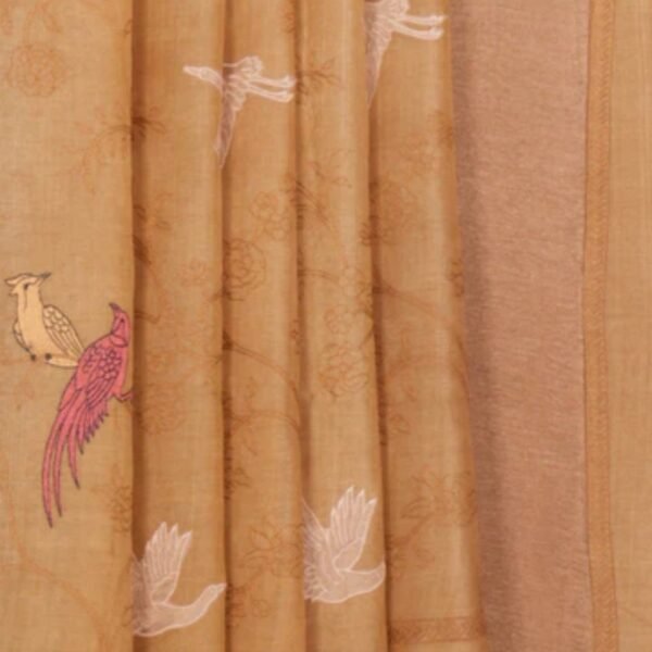 Tussar Silk Embroidery Saree