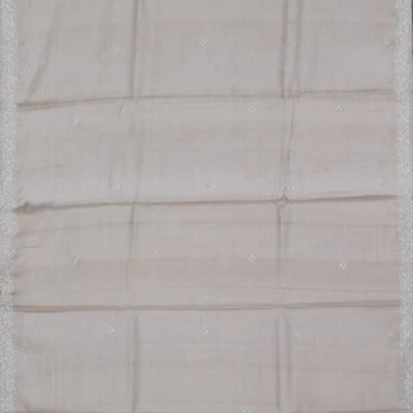Tussar Silk Pastel Grey Saree - Image 3