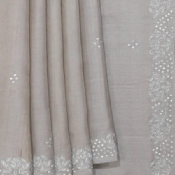 Tussar Silk Pastel Grey Saree