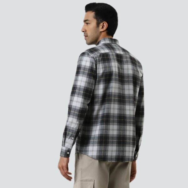 WES Casuals Charcoal Checkered Relaxed-Fit Shirt - Image 4