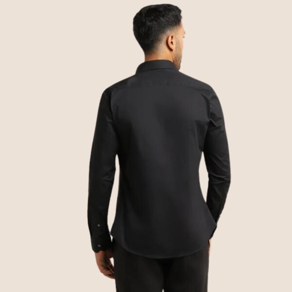WES Formals Black Cotton Blend Ultra-Slim Fit Shirt - Image 3