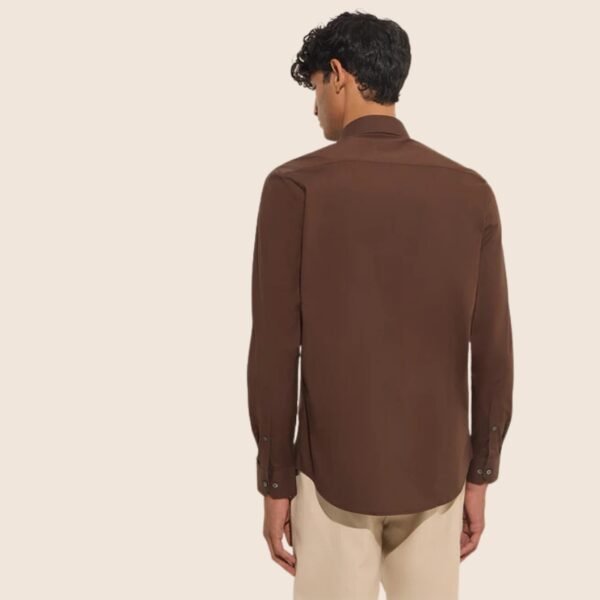 WES Formals Brown Slim-Fit Cotton Shirt - Image 3