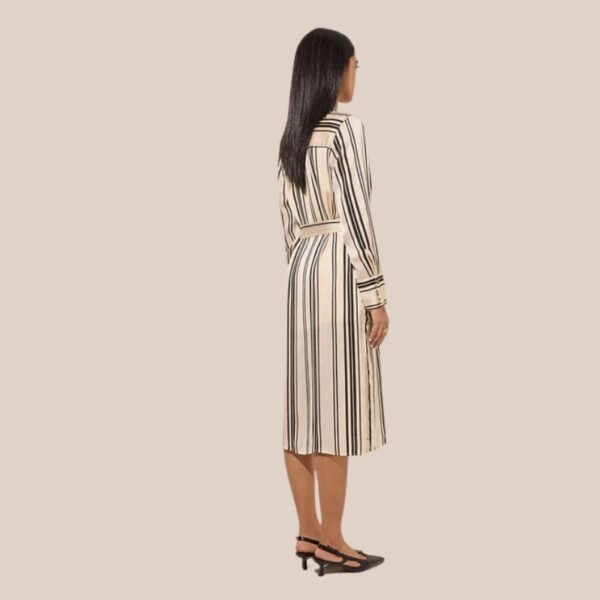 Wardrobe Ivory Striped A-Line Dress with Belt - Image 4