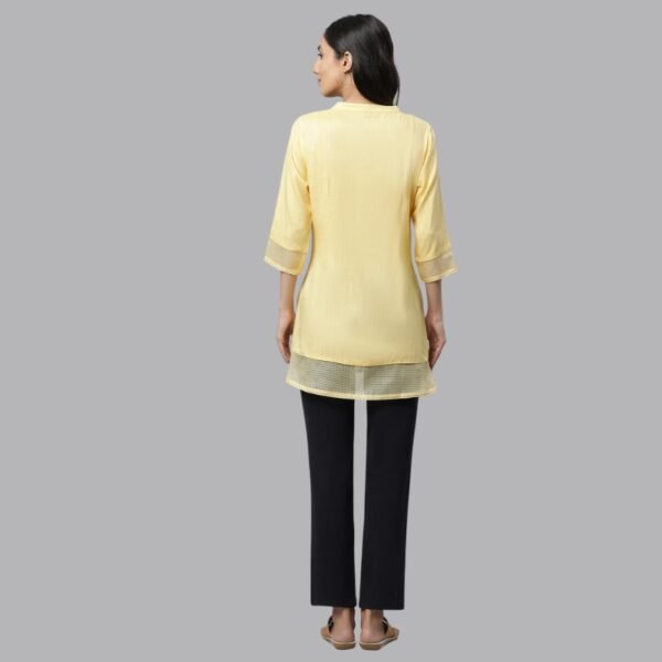 Yellow Panelled Western Aurelia Kurti - Image 2