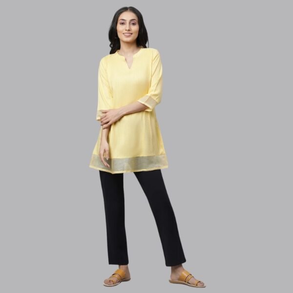Yellow Panelled Western Aurelia Kurti