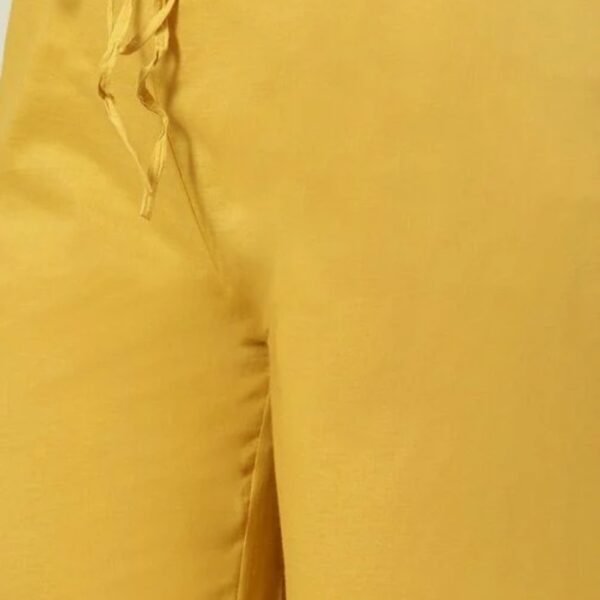 Yellow Printed Straight Kurta Palazzo Suit Set - Image 3
