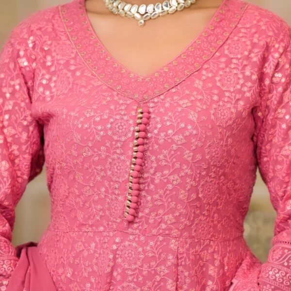 Ankle Length Anarkali Gown In Pink Color - Image 2
