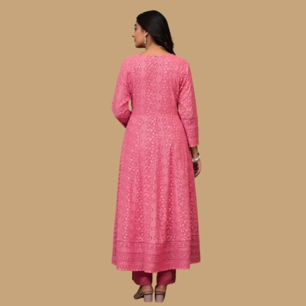 Ankle Length Anarkali Gown In Pink Color - Image 3