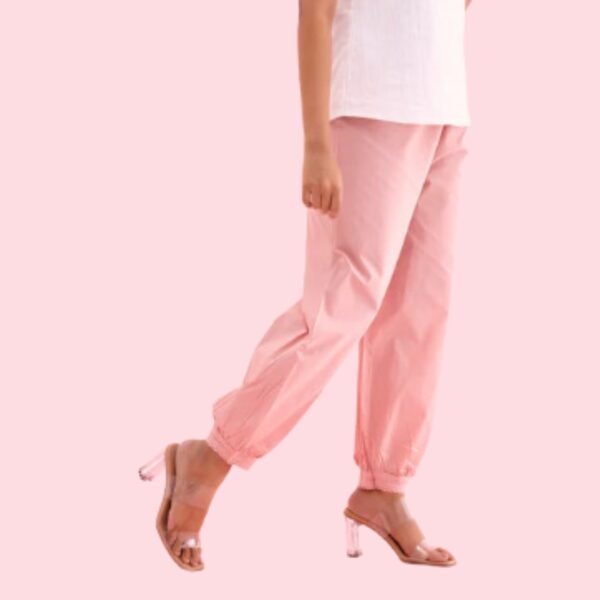 Baby Pink Cotton Cambric Lace Salwar - Image 2